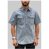 Chemise Kebello Chemisette en jeans H, Ciel