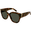 Lunettes sur Grenoble : Lunettes de soleil Saint Laurent SL M95/F Lunettes de soleil, Havana/Vert, 56 mm