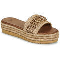 Mules Ex&eacute; Shoes 549-HYDRA-RAFFIA-TAN Marron