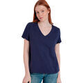 T-shirt Admas T-shirt &agrave; manches courtes dos orn&eacute; GUIPUR Bleu