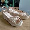 Espadrilles Alexander Sandales compens&eacute;es dor&eacute;e neuf Dor&eacute;