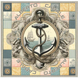 Echarpe Alberto Cabale Petit carr&eacute; de soie Anchor Cl&eacute;o multicolor