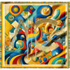 Echarpe Alberto Cabale Petit carr&eacute; de soie Dreaming Cl&eacute;o multicolor