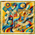Echarpe Alberto Cabale Petit carr&eacute; de soie Dreaming Cl&eacute;o multicolor