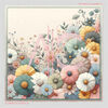 Echarpe Alberto Cabale Petit carr&eacute; de soie Minimalist Flowers Cl&eacute;o multicolor