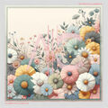 Echarpe Alberto Cabale Petit carr&eacute; de soie Minimalist Flowers Cl&eacute;o multicolor