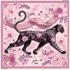 Echarpe Alberto Cabale Petit carr&eacute; de soie Proud Panther Cl&eacute;o Rose