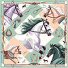 Echarpe Alberto Cabale Petit carr&eacute; de soie Spring Horse Cl&eacute;o Vert