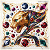 Echarpe Alberto Cabale Grand carr&eacute; de soie Metal Panther Zo&eacute; multicolor