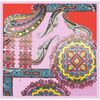 Echarpe Alberto Cabale Grand carr&eacute; de Soie Pink Orange Yello Zo&eacute; Multicolore