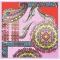 Echarpe Alberto Cabale Grand carr&eacute; de Soie Pink Orange Yello Zo&eacute; Multicolore