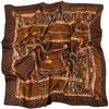 Echarpe Alberto Cabale Grand carr&eacute; de Soie Pantcase Zo&eacute; Marron