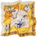 Echarpe Alberto Cabale Grand carr&eacute; de Soie Springflower Zo&eacute; Jaune