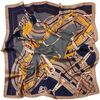 Echarpe Alberto Cabale Grand carr&eacute; de Soie Interbelts Zo&eacute; Bleu