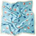 Echarpe Alberto Cabale Petit carr&eacute; de Soie Petal Cl&eacute;o Bleu