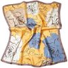 Echarpe Alberto Cabale Petit carr&eacute; de Soie Bigflower Cl&eacute;o Jaune