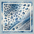 Echarpe Alberto Cabale Grand carr&eacute; de soie Blue Panther Zo&eacute; Bleu