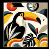 Echarpe Alberto Cabale Grand carr&eacute; de soie Pelican Zo&eacute; Noir