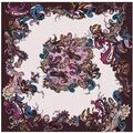 Echarpe Alberto Cabale Grand carr&eacute; de Soie Purple white Zo&eacute; Marron