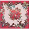 Echarpe Alberto Cabale Grand carr&eacute; de Soie Red Zo&eacute; Rose