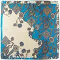 Echarpe V 1969 Carr&eacute; Soie Baroque Bleu
