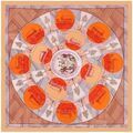 Echarpe V 1969 Carr&eacute; de Soie CERCLE Orange