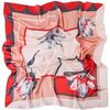Echarpe Alberto Cabale Grand carr&eacute; de Soie Springflower Zo&eacute; Rouge