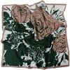 Echarpe Alberto Cabale Grand carr&eacute; de Soie Rose Zo&eacute; Vert