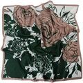 Echarpe Alberto Cabale Grand carr&eacute; de Soie Rose Zo&eacute; Vert