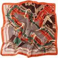 Echarpe Alberto Cabale Grand carr&eacute; de Soie Interbelts Zo&eacute; Orange