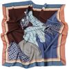 Echarpe Alberto Cabale Grand carr&eacute; de Soie Eleganthorse Zo&eacute; Bleu