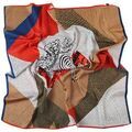 Echarpe Alberto Cabale Grand carr&eacute; de Soie Snake Zo&eacute; Beige