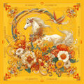 Echarpe Alberto Cabale Petit carr&eacute; de soie Dream Garden Cl&eacute;o Jaune