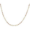 Collier Orusbijoux Collier Argent Dor&eacute; Maillon Pierre Rhodonite Rose Dor&eacute;