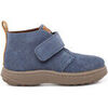 Boots enfant Pisamonas Bottes En Su&egrave;de Gar&ccedil;on Semelle Sport Avec Sangle Adh&eacute;rente Bleu