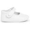 Ballerines enfant Pisamonas Chaussures Babies En Cuir Avec Fermetures &Agrave; Scratch Pour B&eacute;b&eacute;s Blanc