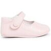 Ballerines enfant Pisamonas Chaussures Babies En Cuir Avec Fermetures &Agrave; Scratch Pour B&eacute;b&eacute;s Rose