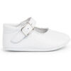 Ballerines enfant Pisamonas Chaussures Babies En Cuir Avec Fermeture &Agrave; Boucle Pour B&eacute;b&eacute;s Blanc