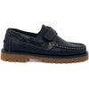 Chaussures bateau enfant Pisamonas Chaussures Bateau Pour Gar&ccedil;on Avec Scratch Bleu