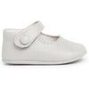 Ballerines enfant Pisamonas Chaussures Babies En Cuir Avec Fermetures &Agrave; Scratch Pour B&eacute;b&eacute;s Gris