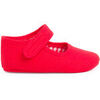 Ballerines enfant Pisamonas Chaussures Babies En Toile &Agrave; Scratch Pour B&eacute;b&eacute; Rouge