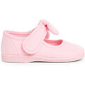 Ballerines enfant Pisamonas Babies En Toile Avec &Agrave; Scratch Rose Grenoble