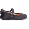 Ballerines enfant Pisamonas Babies &Agrave; Boucle Et Noeud Arri&egrave;re Velours Gris