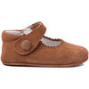 Ballerines enfant Pisamonas Chaussures En Su&egrave;de Avec Fermetures &Agrave; Scratch Pour B&eacute;b&eacute;s Marron