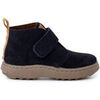 Boots enfant Pisamonas Bottes En Su&egrave;de Gar&ccedil;on Semelle Sport Avec Sangle Adh&eacute;rente Bleu