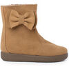 Boots enfant Pisamonas Bottes En Su&egrave;de Fille Avec Grand N?ud Lat&eacute;ral Marron