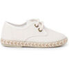 Baskets basses enfant Pisamonas Derbies Gar&ccedil;on Toile Semelle Jute Bicolore Blanc