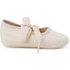 Ballerines enfant Pisamonas Babies B&eacute;b&eacute; En Lin Avec N?ud &Agrave; Gros-Grain Beige