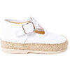 Baskets basses enfant Pisamonas Salom&eacute;s Pour B&eacute;b&eacute; En Lin Et Jute Avec Fermeture &Agrave; Boucle Blanc