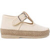 Baskets basses enfant Pisamonas Salom&eacute;s Pour B&eacute;b&eacute; En Lin Et Jute Avec Fermeture &Agrave; Boucle Blanc